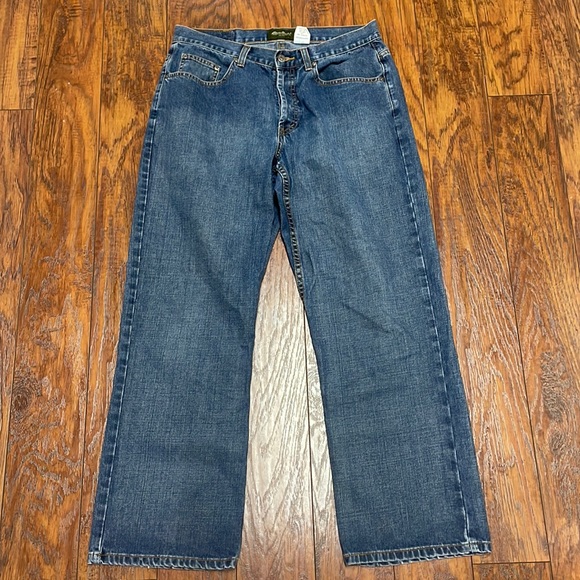 Eddie Bauer Mens Button Fly Denim Jeans 